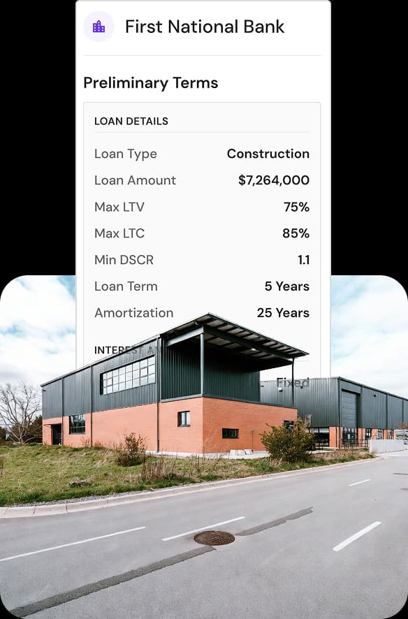 First National Bank preliminary terms