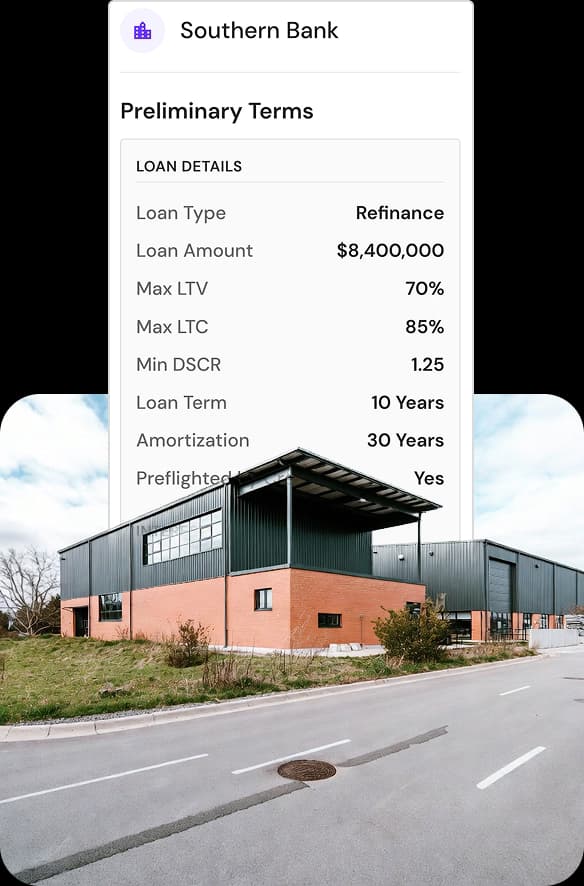 First National Bank preliminary terms