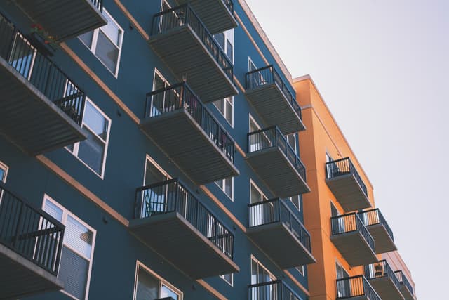 Modern multifamily apartment building